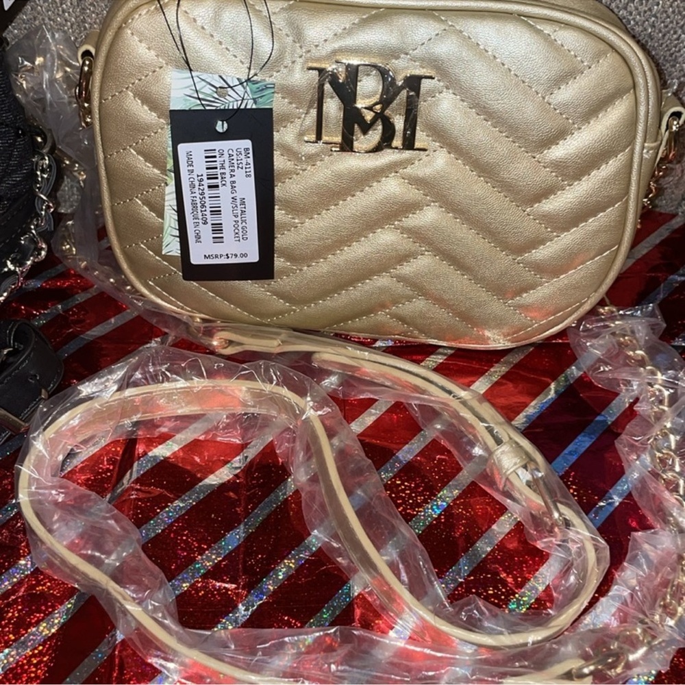 Badgley Mischka gold mini bag